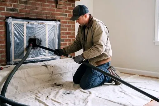 Clean chimney sweep in a Monroe Township home